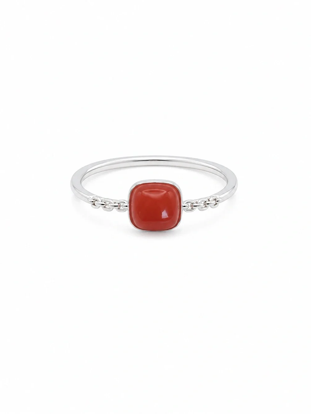 Coral Jade Ring (S925) R109